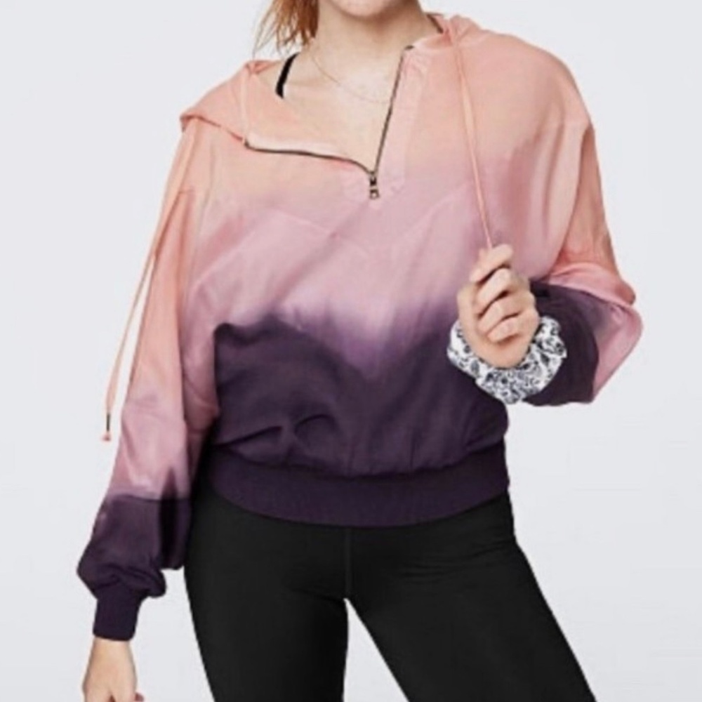 Young, Fabulous & Broke Pink and Purple Ombre Hoodie Sweatshirt Size Large